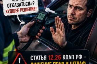 Отказ от медицинского освидетельствования водителя и лишение прав