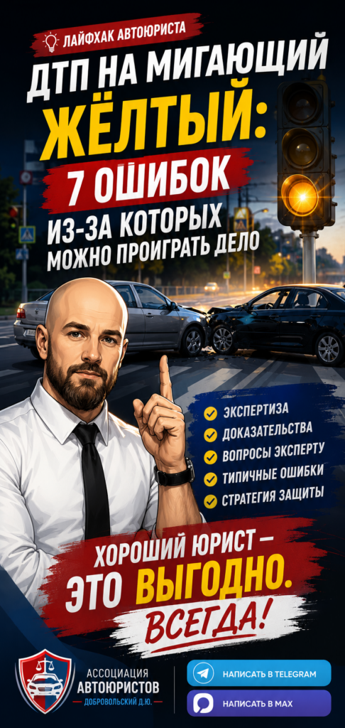 ДТП на мигающий жёлтый — ошибки водителей и советы автоюриста
