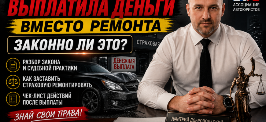 Страховая выплатила деньги вместо ремонта по ОСАГО — законно ли это и что делать водителю