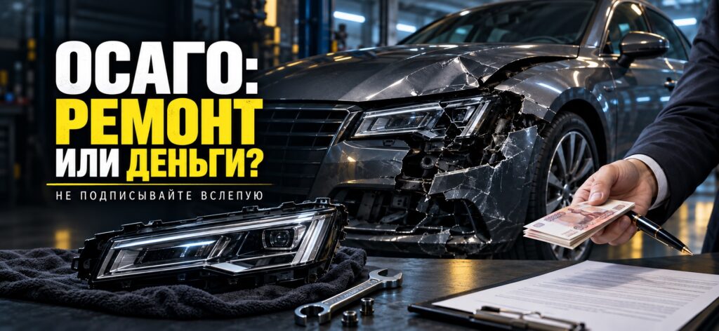 Ремонт по ОСАГО или деньги: повреждённый автомобиль, новая фара и предложенная страховая выплата