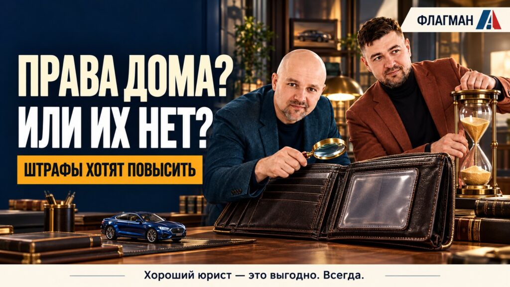 Штраф за езду без прав — Дмитрий и Глеб Дмитриевич проверяют пустое отделение кошелька